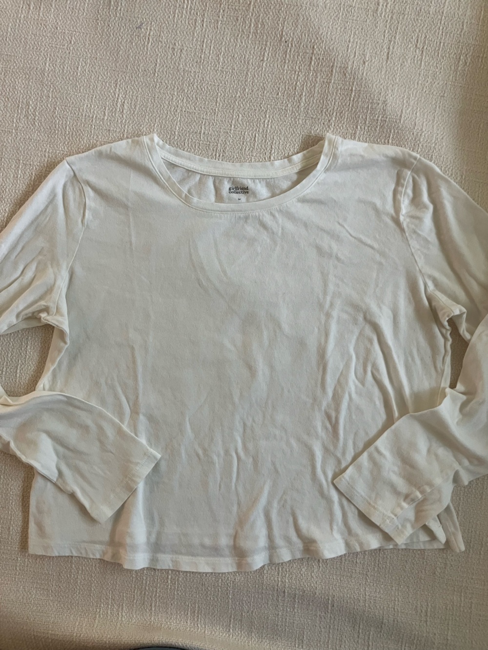 Girlfriend Collective long sleeve white tee, size Medium